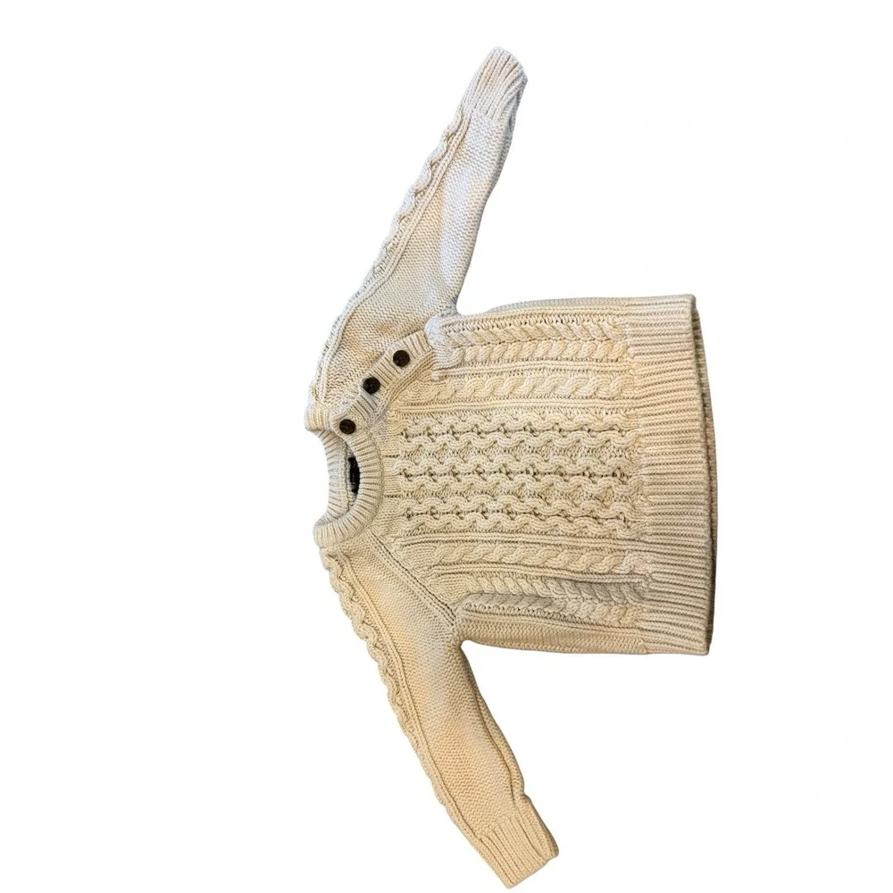 GAP Baby Cable Knit  Sweater Ivory  Boy Size 12-18 Months